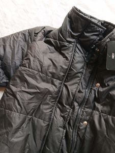 Black Cropped Puffer Jacket