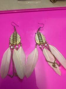 Boho Feather Drop Earrings
