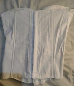White Corset Top with Black Tie
