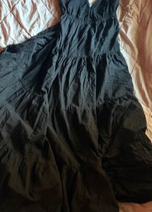 MANGO Black Tiered Maxi Dress