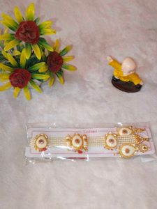 Exquisite Pearl &amp; Gold Ethnic Jewellery Set