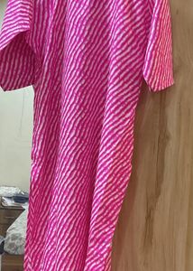 Pink Striped Print Dress