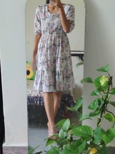 Floral Print Square Neck Dress