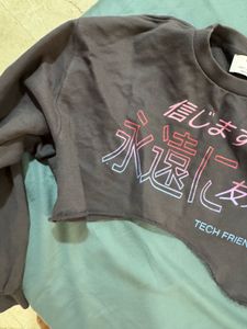 Cropped Graphic Sweatshirt