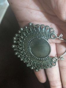 Oxidized Silver Mirror Earrings
