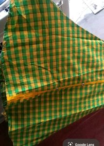Green &amp; Yellow Checkered Kurta
