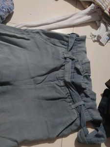 Light Blue Belted Palazzo Pants
