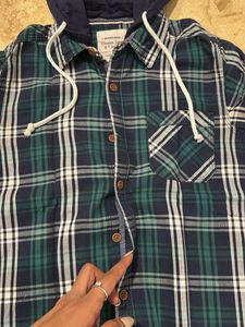 Men's Plaid Hooded Flannel Shirt