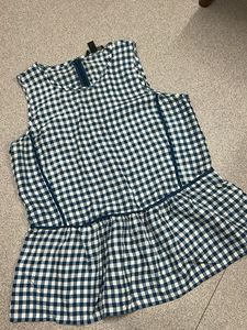 Chic Gingham Peplum Top