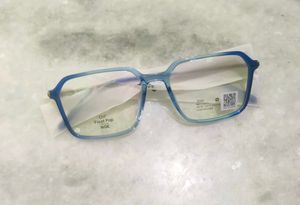 Stylish Blue Square Frame Eyeglasses