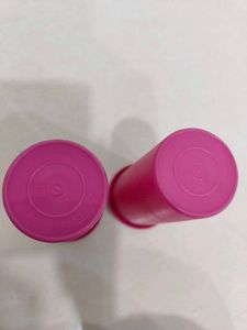 1 Set of 2 pieces Pink Plastic Tumblers with Lids
