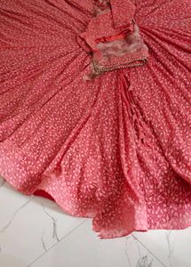 Elegant Pink Printed Lehenga Choli Set