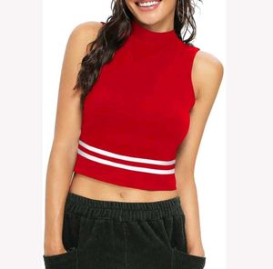Red Sleeveless Crop Top