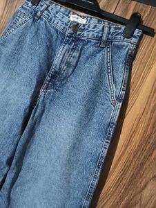 Wide Leg Blue Denim Jeans