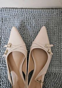 Beige Pointed Flats