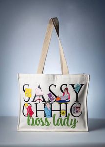 Hand-drawn thick cotton canvas tote bag