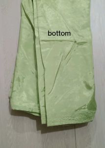 Embroidered Green Kurti Set