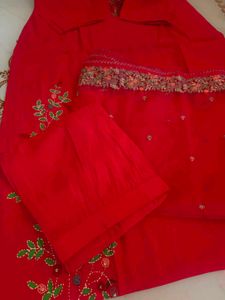 Elegant Pink  Embroidered Anarkali  Kurta Set