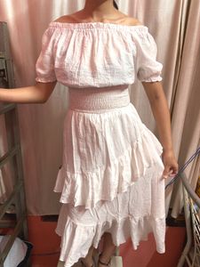 Chic Ruffled Tiered Off-Shoulder Dress