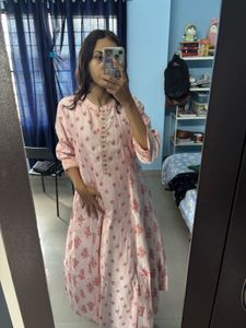 Pink Floral Kurta