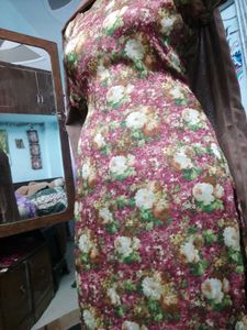 Floral Silk Suit And Patila Salwar