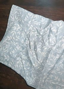 Men's Grey Leaf Print Full Sleeve Shirt