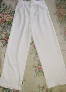 White High-Waisted Wide Leg Trousers