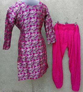 Vibrant Pink Kurta Set with Patiala Pants