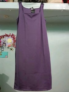 Purple SHEIN Square Neck Tank Dress