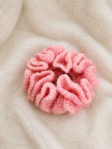 Pink Crochet Scrunchie