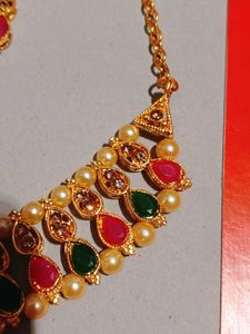 Gold Necklace and Earring Set