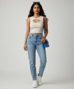 TRENDYOL Front Cut-Out Cropped Top