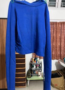 Royal Blue Cropped Long Sleeve Top