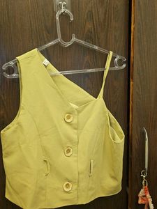 Stylish Asymmetrical Buttoned Top
