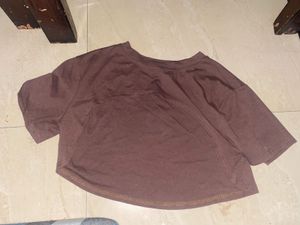 Brown Cropped T-Shirt
