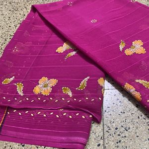 pink Color sareee without blouse( newfashion desig