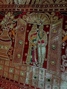 Exquisite maroon Embroidered Banarasi Silk Saree