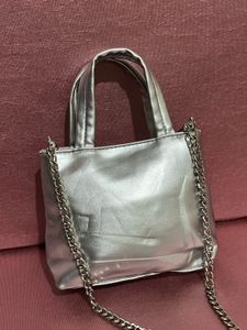 Chic Silver Mini Handbag
