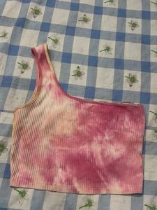 Tie-Dye One-Shoulder Crop Top