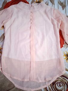 Elegant Pink Sheer Blouse