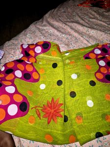 Vibrant Polka Dot Saree