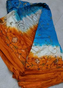 Peacock Embroidered Pure Silk Saree