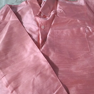 Vintage Salmon Silk Shirt