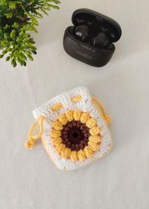 Handmade Sunflower Crochet Pouch