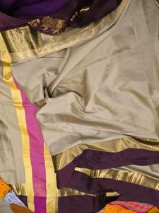Elegant Beige Saree with Rich Border( no blouse )
