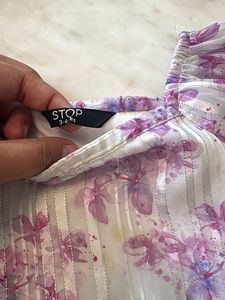 Sheer Floral Puff Sleeve Top