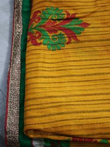 Yellow Embroidered Saree