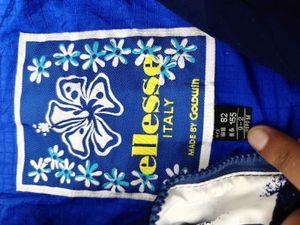 Blue Floral Print Hooded Jacket
