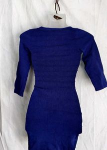 Elegant Royal Blue Bandage Dress