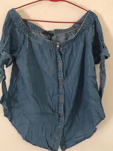 Off Shoulder Denim blouse